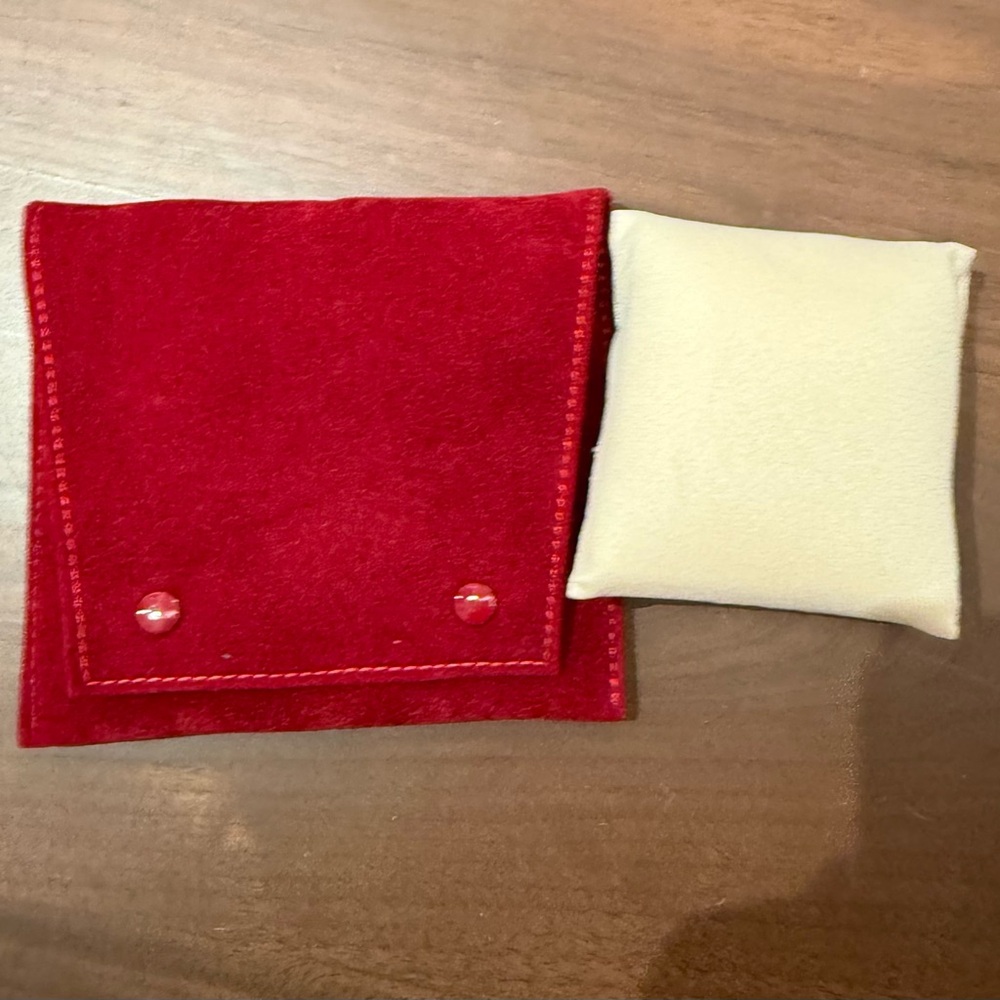 Cartier Red Velvet Pouch with Cream Cushion